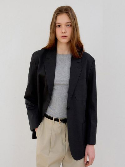 PREECY NATURAL LINE COTTON JACKET [BLACK]