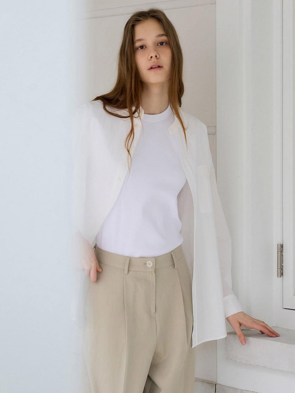PREECY POCKET CRISP TAILOR SHIRT [WHITE]