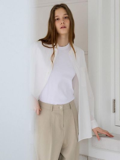 PREECY POCKET CRISP TAILOR SHIRT [WHITE]