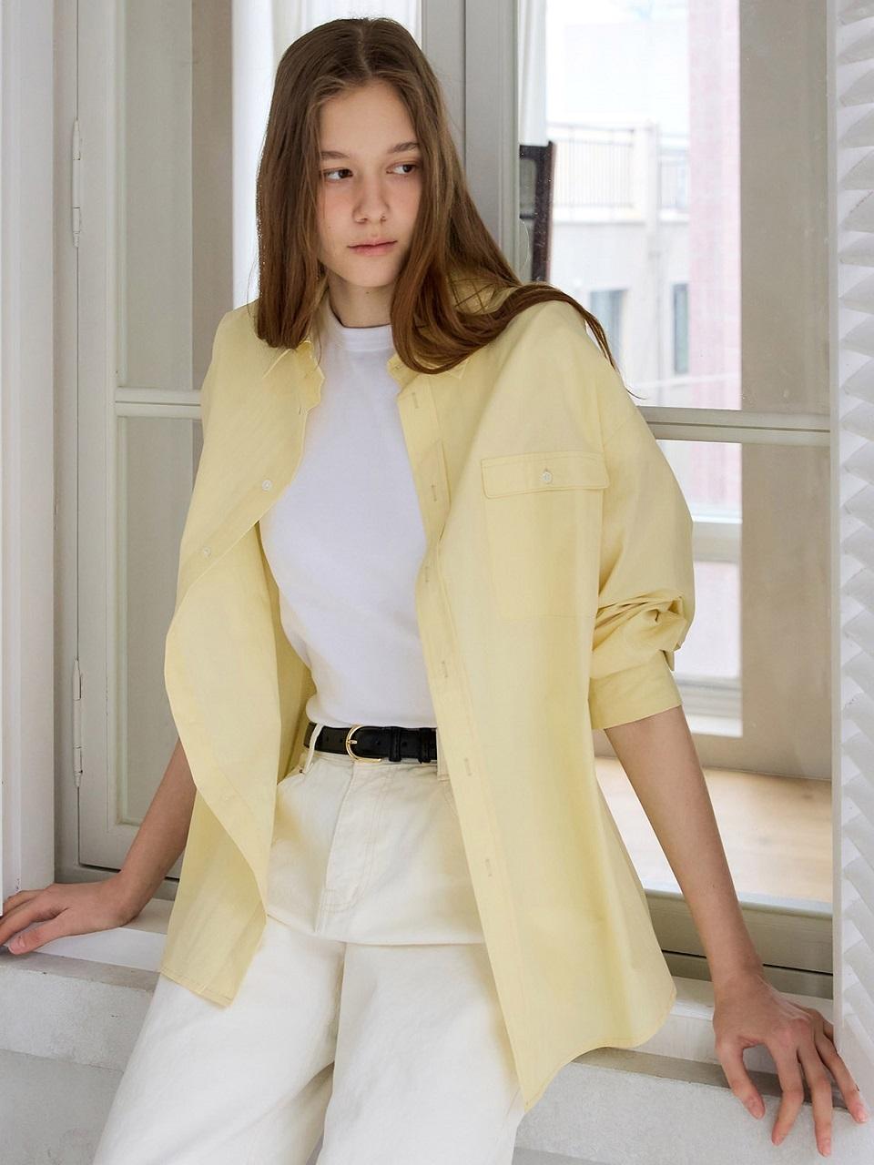 PREECY POCKET CRISP TAILOR SHIRT [YELLOW]