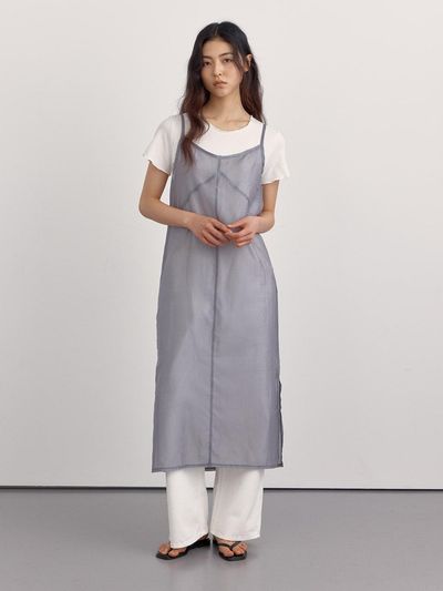 PREECY Sheer Layered Slip Maxi Dress
