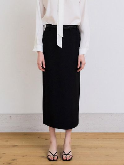 PREECY SIGNATURE H-LINE SKIRT [BLACK]
