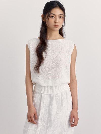PREECY Soft Boucle Knit Tank Top