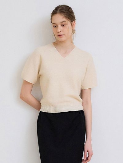 PREECY SOFT VEIL KNIT SWEATER [BEIGE]
