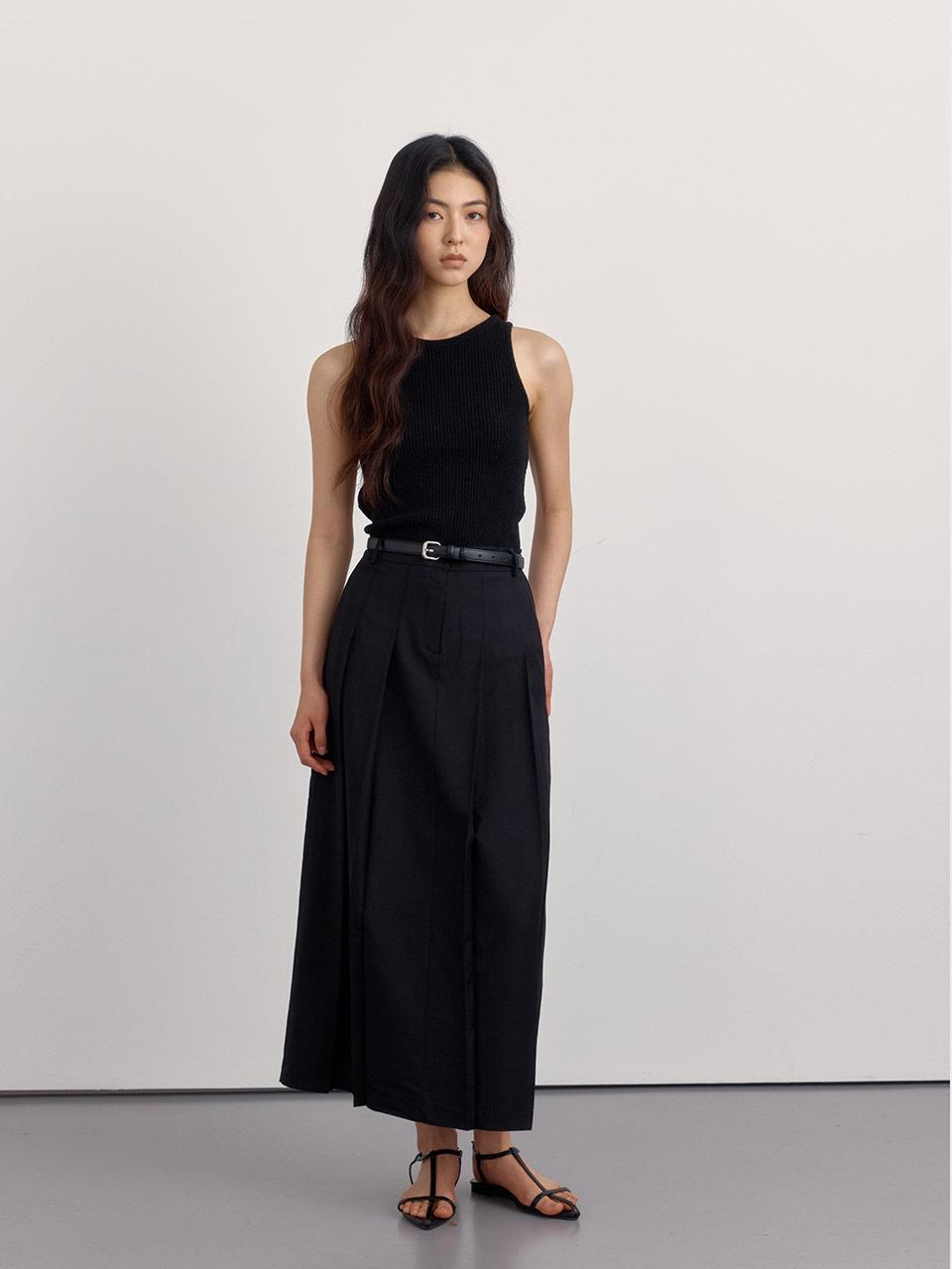 PREECY Tailored Pleats Long Skirt