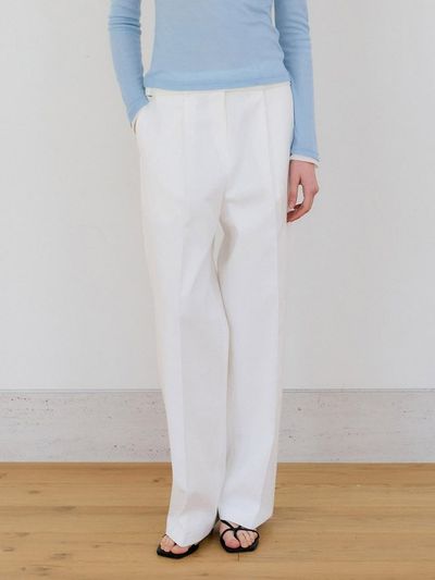 PREECY TIMELESS WIDE PANTS [IVORY]