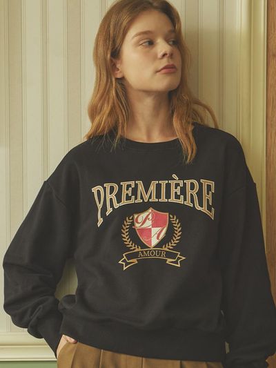 PREMIERE AMOUR Campus Emblem Sweatshirt - Black