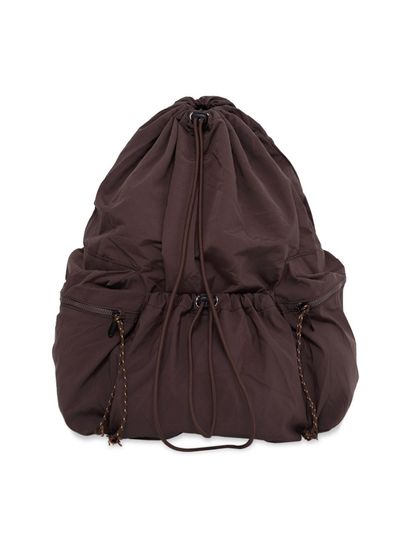 Prends soin de toi Drawstring nylon backpack Brown