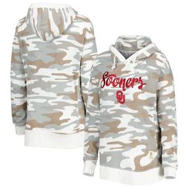 PRESSBOX Women's Pressbox Camo Oklahoma Sooners San Pablo Pullover Hoodie 