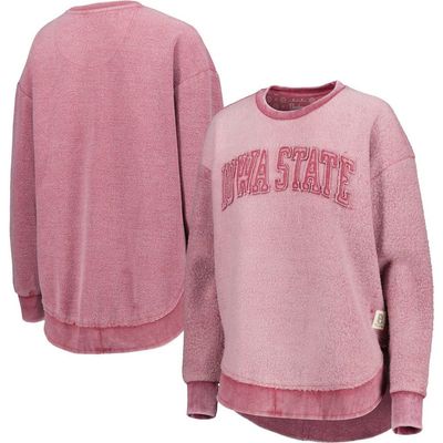 PRESSBOX Women's Pressbox Cardinal Iowa State Cyclones Ponchoville Pullover Sweatshirt 