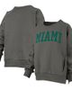 PRESSBOX Women's Pressbox Charcoal Miami Hurricanes Pocketed Raglan Pullover Sweatshirt  - 1