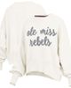 PRESSBOX Women's Pressbox Cream Ole Miss Rebels Chelsea Oversized Pullover Sweatshirt  - 1