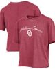 PRESSBOX Women's Pressbox Crimson Oklahoma Sooners Vintage Waist Length Script Over Logo T-Shirt  - 1
