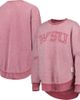 PRESSBOX Women's Pressbox Crimson Washington State Cougars Ponchoville Pullover Sweatshirt  - 1