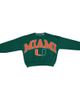 PRESSBOX Women's Pressbox Green Miami Hurricanes Oversized Janice Waist-Length Sweatshirt  - 1