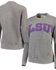 PRESSBOX Women's Pressbox Heather Charcoal LSU Tigers Moose Quilted Pullover Sweatshirt - 1