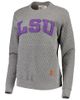 PRESSBOX Women's Pressbox Heather Charcoal LSU Tigers Moose Quilted Pullover Sweatshirt - 2