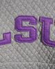 PRESSBOX Women's Pressbox Heather Charcoal LSU Tigers Moose Quilted Pullover Sweatshirt - 4