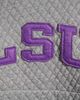 PRESSBOX Women's Pressbox Heather Charcoal LSU Tigers Moose Quilted Pullover Sweatshirt - 5