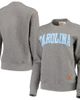 PRESSBOX Women's Pressbox Heather Charcoal North Carolina Tar Heels Moose Quilted Pullover Sweatshirt - 1