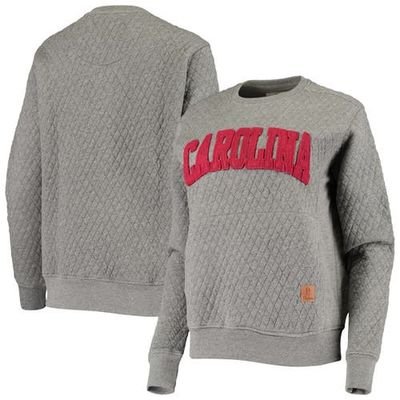 PRESSBOX Women's Pressbox Heather Charcoal South Carolina Gamecocks Moose Quilted Pullover Sweatshirt