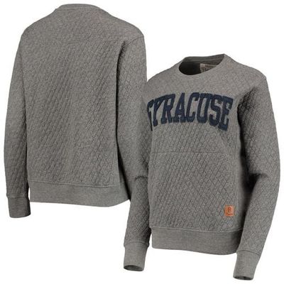 PRESSBOX Women's Pressbox Heather Charcoal Syracuse Orange Moose Quilted Pullover Sweatshirt