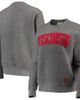 PRESSBOX Women's Pressbox Heather Charcoal Wisconsin Badgers Moose Quilted Pullover Sweatshirt - 1