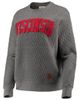 PRESSBOX Women's Pressbox Heather Charcoal Wisconsin Badgers Moose Quilted Pullover Sweatshirt - 2