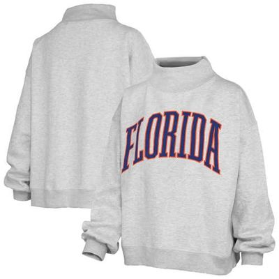 PRESSBOX Women's Pressbox Heather Gray Florida Gators Oversized Nelson Mock Neck Sweatshirt 