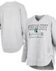 PRESSBOX Women's Pressbox Heather Gray Michigan State Spartans Marcus East Hall Poncho V-Neck Sweatshirt  - 1