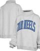 PRESSBOX Women's Pressbox Heather Gray North Carolina Tar Heels Oversized Nelson Mock Neck Sweatshirt  - 1