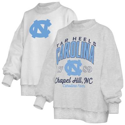 PRESSBOX Women's Pressbox Heather Gray North Carolina Tar Heels Reversible Sweatshirt 