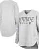 PRESSBOX Women's Pressbox Heather Gray Purdue Boilermakers Marcus East Hall Poncho V-Neck Sweatshirt  - 1