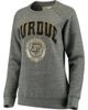 PRESSBOX Women's Pressbox Heathered Gray Purdue Boilermakers Edith Vintage Knobi Pullover Sweatshirt - 1