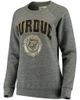 PRESSBOX Women's Pressbox Heathered Gray Purdue Boilermakers Edith Vintage Knobi Pullover Sweatshirt - 2