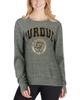 PRESSBOX Women's Pressbox Heathered Gray Purdue Boilermakers Edith Vintage Knobi Pullover Sweatshirt - 4