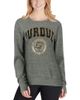 PRESSBOX Women's Pressbox Heathered Gray Purdue Boilermakers Edith Vintage Knobi Pullover Sweatshirt - 5