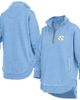 PRESSBOX Women's Pressbox Light Blue North Carolina Tar Heels Northfork Sojourn Poncho Quarter-Zip Sweatshirt  - 1