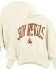 PRESSBOX Women's Pressbox Natural Arizona State Sun Devils Oversized Waist-Length Crewneck Sweatshirt  - 1