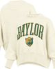PRESSBOX Women's Pressbox Natural Baylor Bears Oversized Waist-Length Crewneck Sweatshirt  - 1
