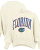 PRESSBOX Women's Pressbox Natural Florida Gators Oversized Waist-Length Crewneck Sweatshirt  - 1