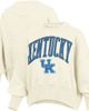 PRESSBOX Women's Pressbox Natural Kentucky Wildcats Oversized Waist-Length Crewneck Sweatshirt  - 1