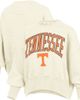 PRESSBOX Women's Pressbox Natural Tennessee Volunteers Oversized Waist-Length Crewneck Sweatshirt  - 1