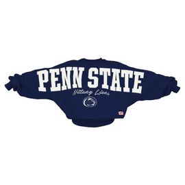 PRESSBOX Women's Pressbox Navy Penn State Nittany Lions Flannigan Oversized Dolman Pullover Sweatshirt 