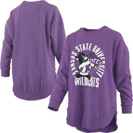 PRESSBOX Women's Pressbox Purple Kansas State Wildcats Blitz Crewneck Sweatshirt 