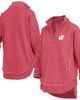 PRESSBOX Women's Pressbox Red Wisconsin Badgers Northfork Sojourn Poncho Quarter-Zip Sweatshirt  - 1