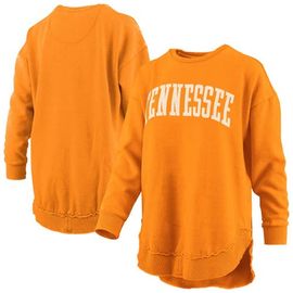 PRESSBOX Women's Pressbox Tennessee Orange Tennessee Volunteers Melange Poncho Vintage Fleece Long Sleeve Pullover Sweatshirt 