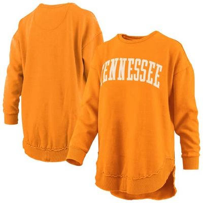 PRESSBOX Women's Pressbox Tennessee Orange Tennessee Volunteers Melange Poncho Vintage Fleece Long Sleeve Pullover Sweatshirt 