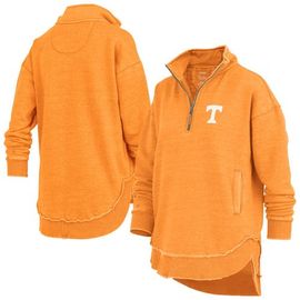 PRESSBOX Women's Pressbox Tennessee Orange Tennessee Volunteers Northfork Sojourn Poncho Quarter-Zip Sweatshirt 