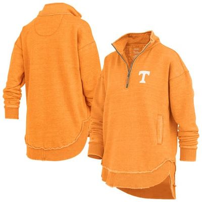 PRESSBOX Women's Pressbox Tennessee Orange Tennessee Volunteers Northfork Sojourn Poncho Quarter-Zip Sweatshirt 